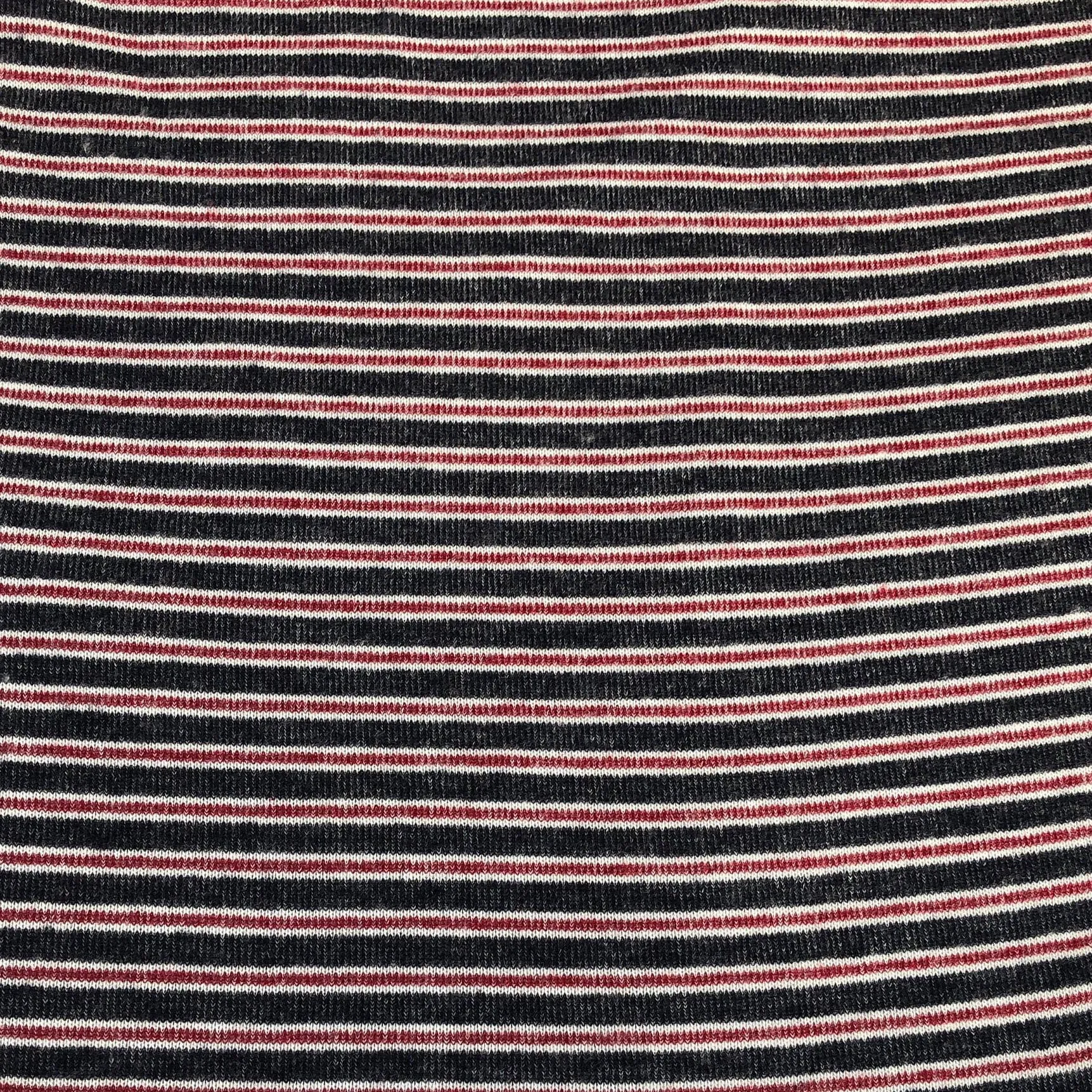 56" Rayon Spandex Stretch Blend Striped Print Hatchi Brushed Knit Fabric By Yard
