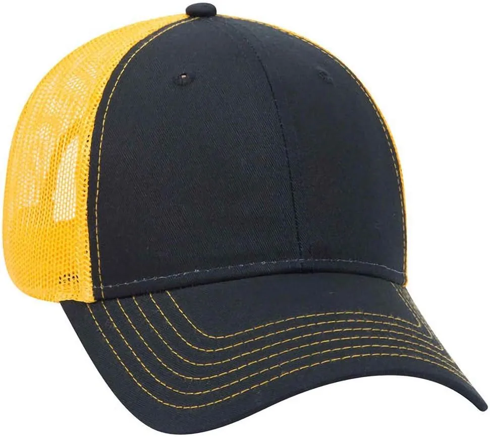 Ashen Fane 6 Panel Low Profile Contrast Vertical Mesh Back Snapback Hat