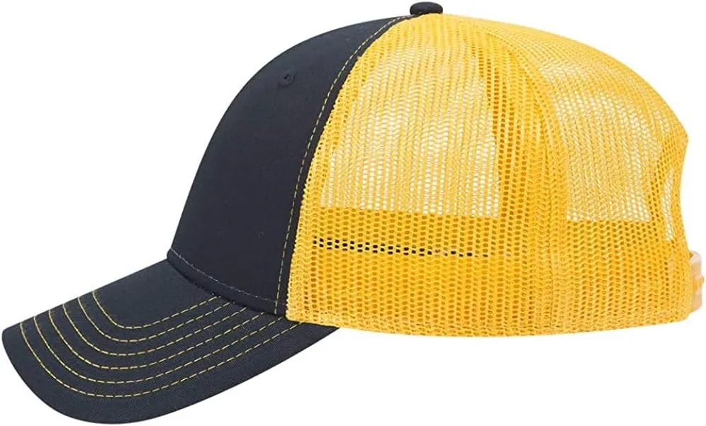 Ashen Fane 6 Panel Low Profile Contrast Vertical Mesh Back Snapback Hat
