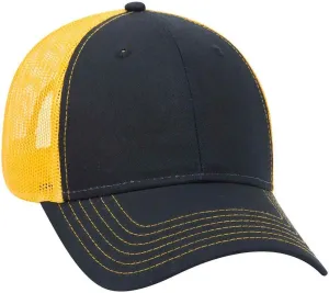 Ashen Fane 6 Panel Low Profile Contrast Vertical Mesh Back Snapback Hat