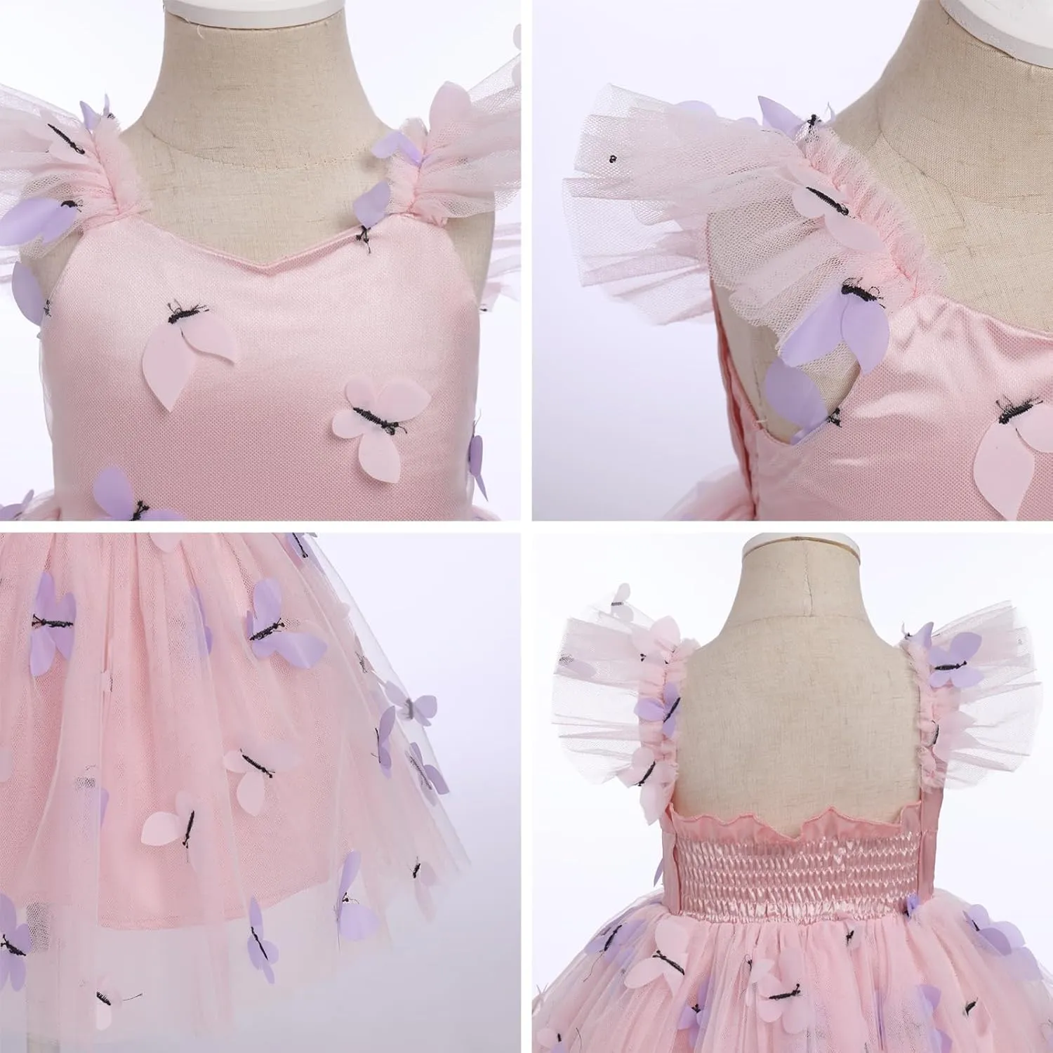 Baby Girls Tutu Dress Summer Sleeveless Backless Princess Birthday Party Dresses Sequin Ruffle Tulle Bowknot Sundress