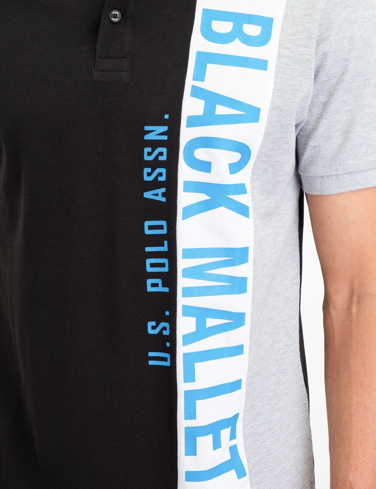 BLACK MALLET VERTICAL LOGO POLO SHIRT