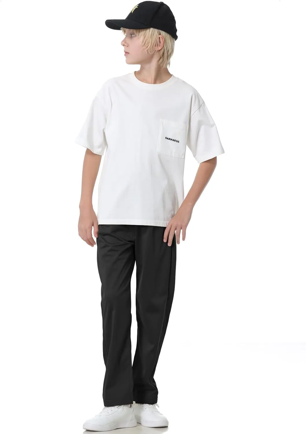 Boys Sweatpants Straight Leg Fit, Boy Athletic Joggers with Open Bottom and Drawstring Pockets for Sports Outdoors