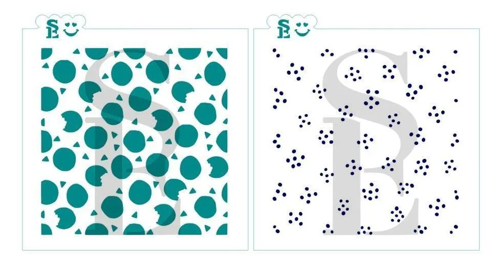 Chocolate Chip Cookie Background 2pc SE Stencil