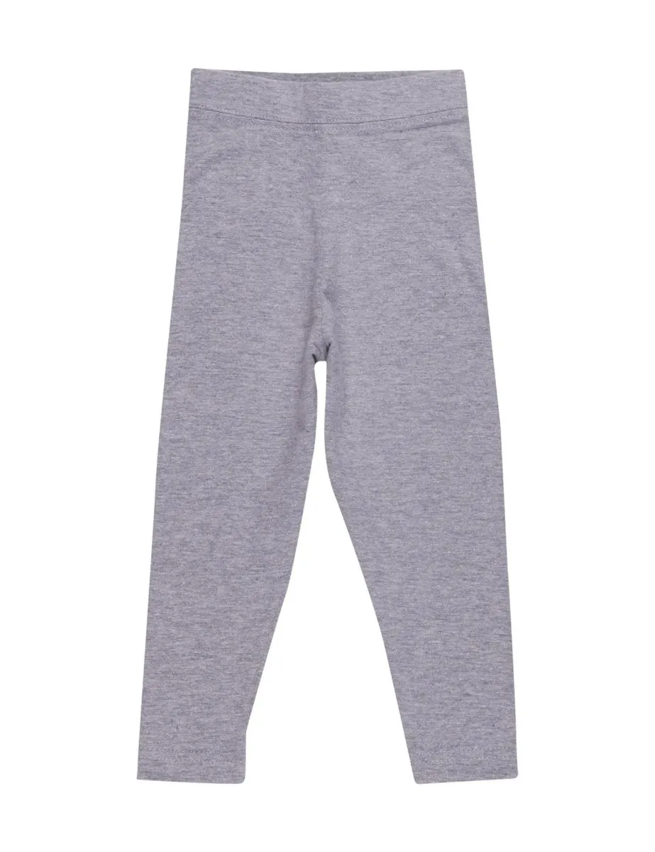 Combo of 2 Girls Full Length Leggings-Black and Grey