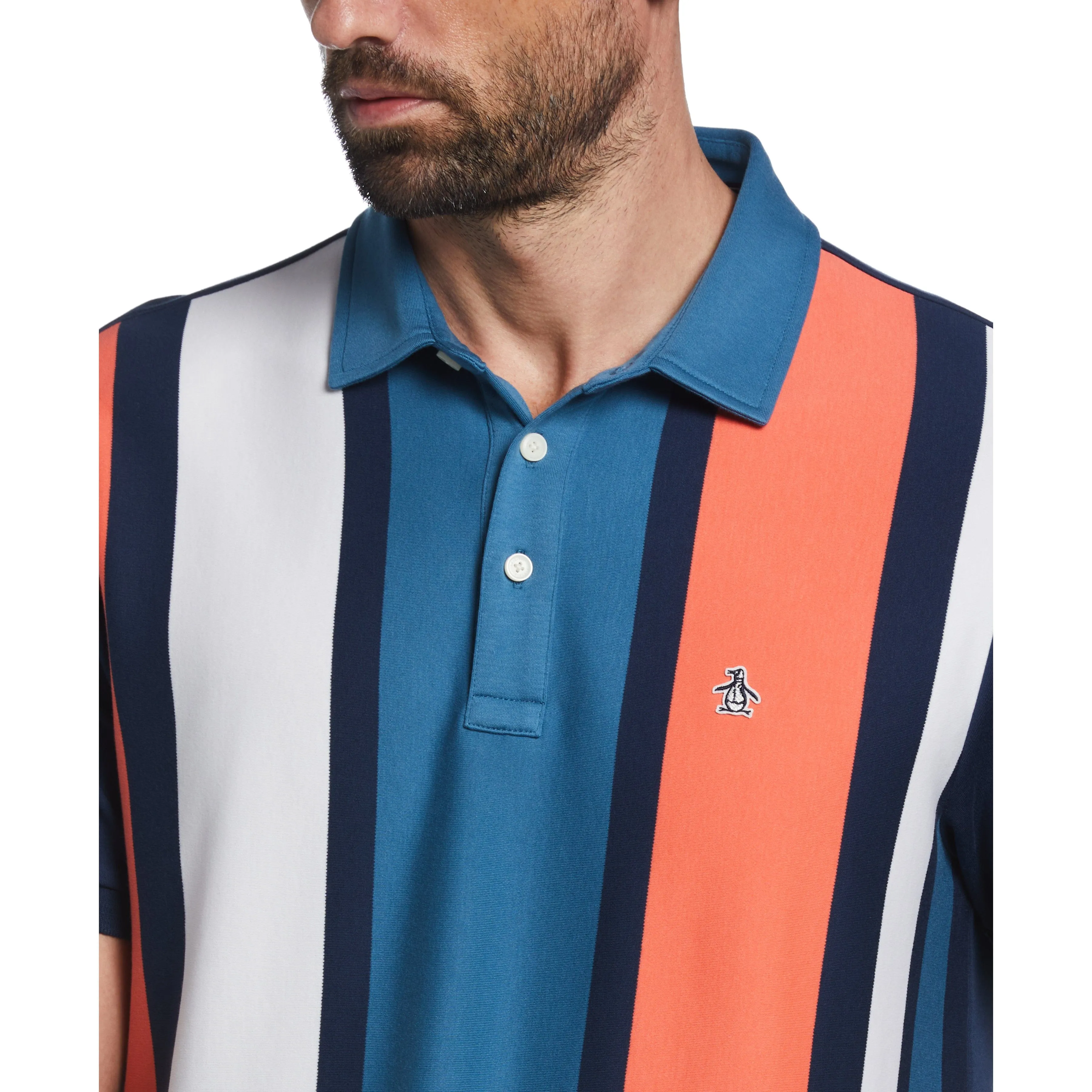 Cotton Interlock Vertical Stripe Polo