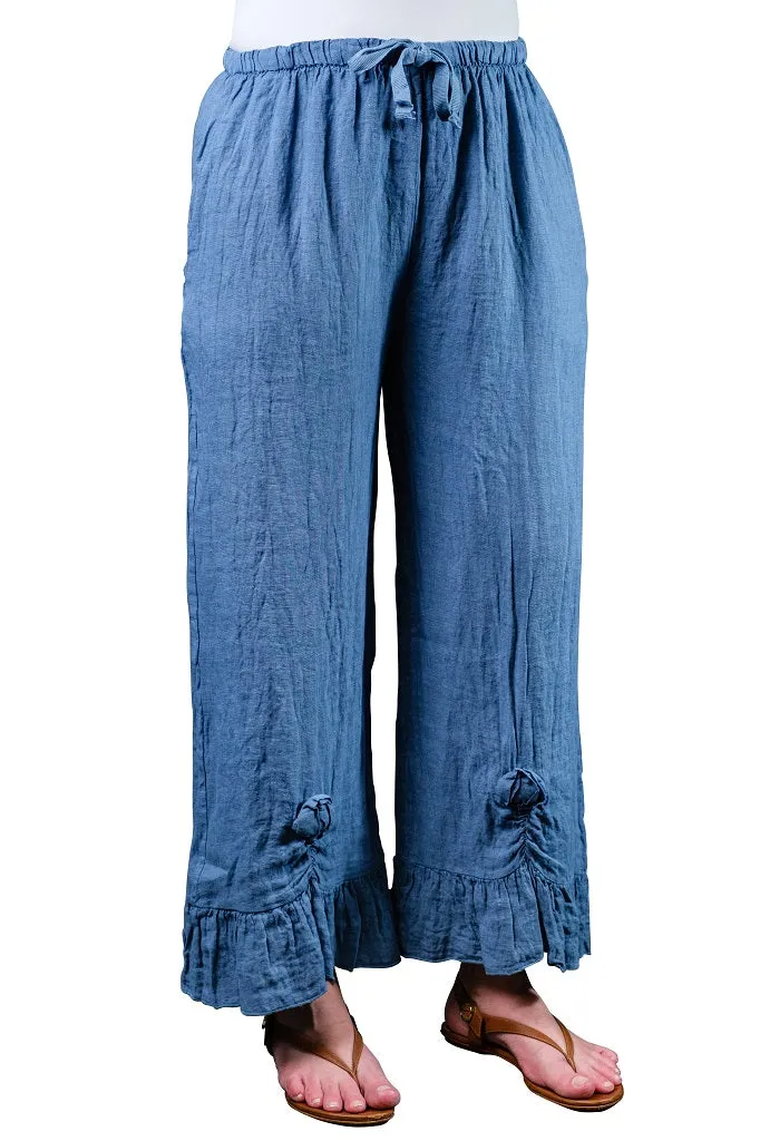 Desiree Rosette Ankle Linen Pant (PL158)