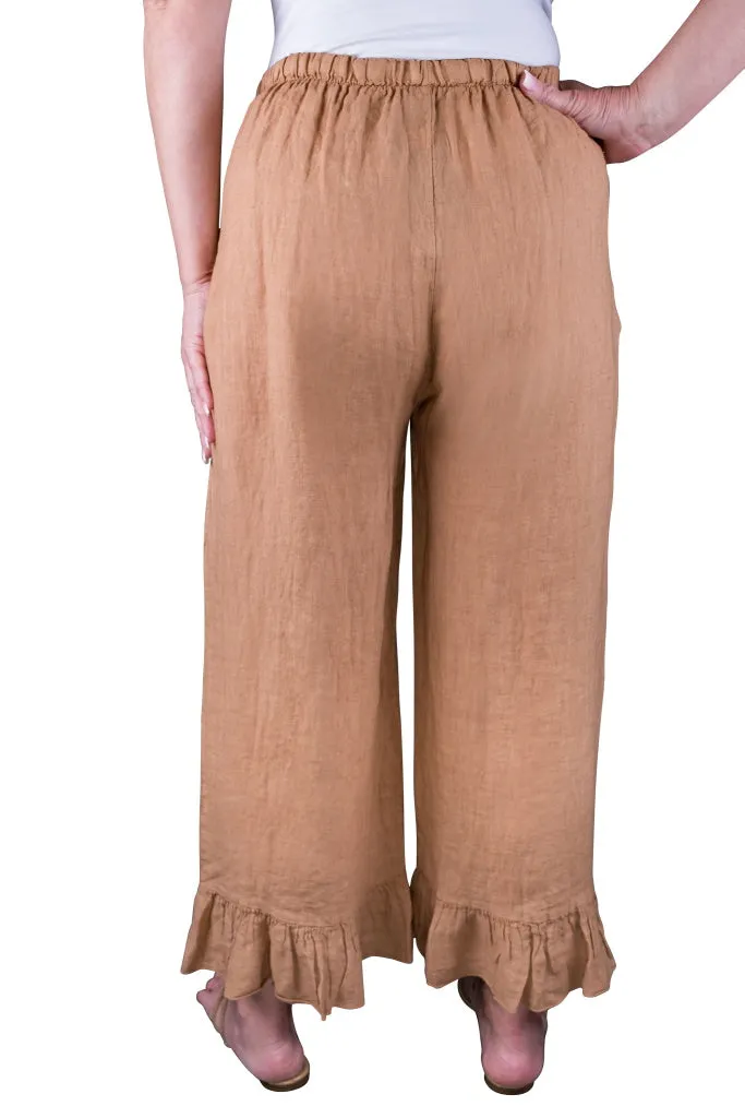 Desiree Rosette Ankle Linen Pant (PL158)