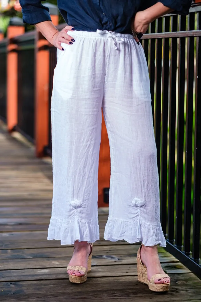 Desiree Rosette Ankle Linen Pant (PL158)