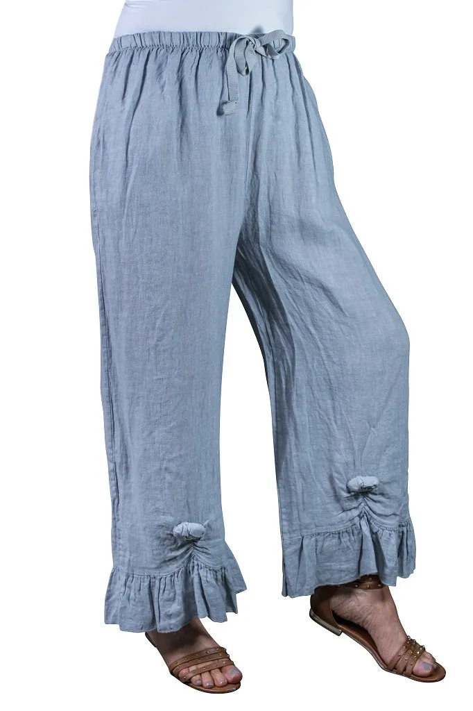 Desiree Rosette Ankle Linen Pant (PL158)
