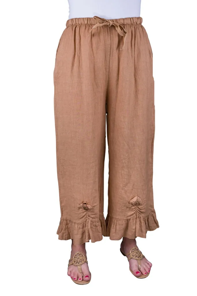 Desiree Rosette Ankle Linen Pant (PL158)