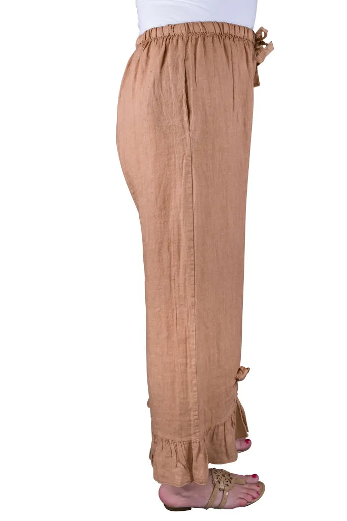 Desiree Rosette Ankle Linen Pant (PL158)