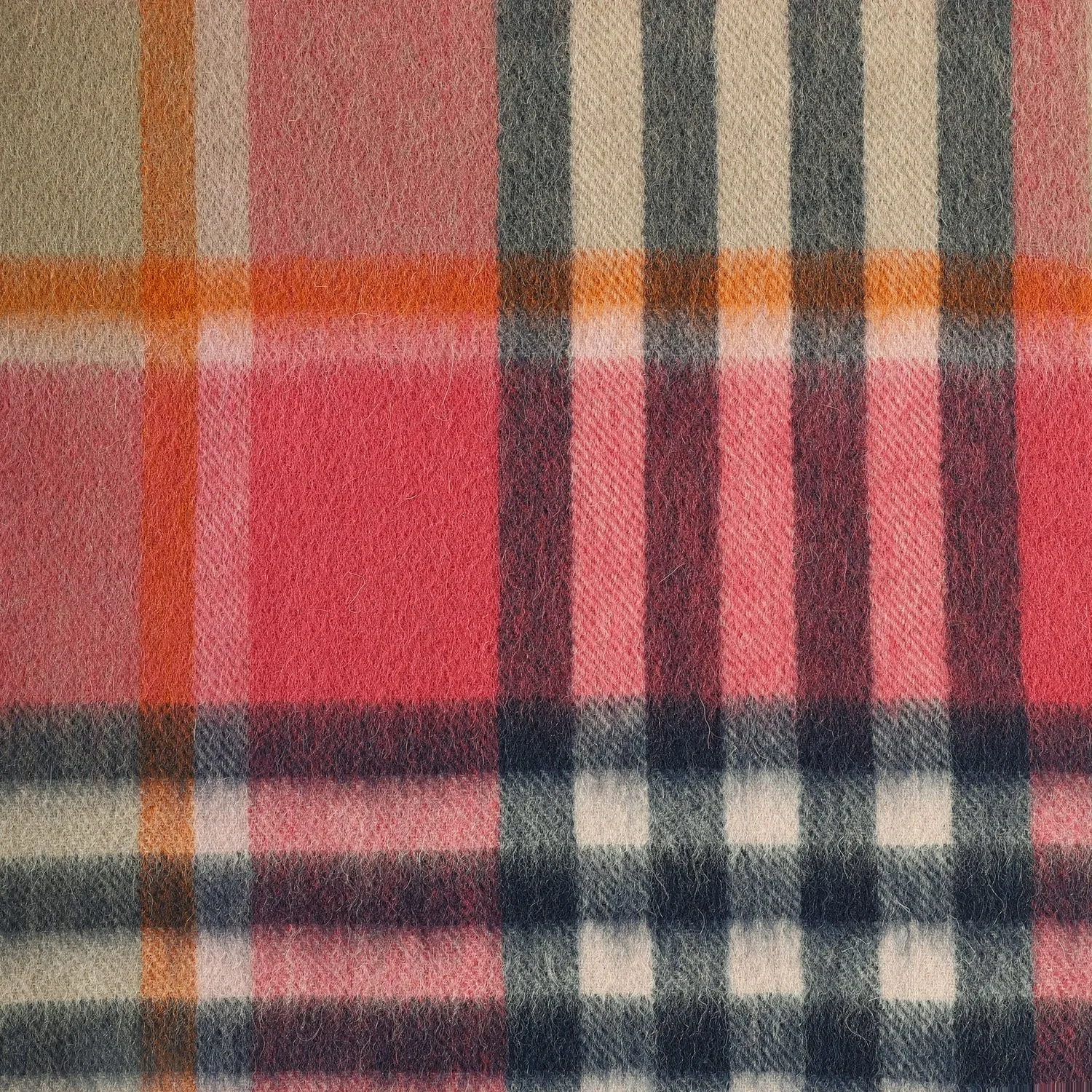 Edinburgh 100% Lambswool Tartan Scarf Macdonald Coral Mix