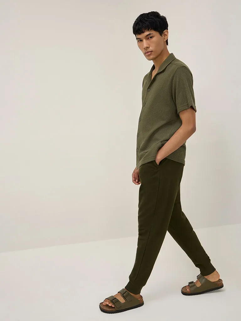 ETA Olive Knitted Relaxed-Fit Shirt