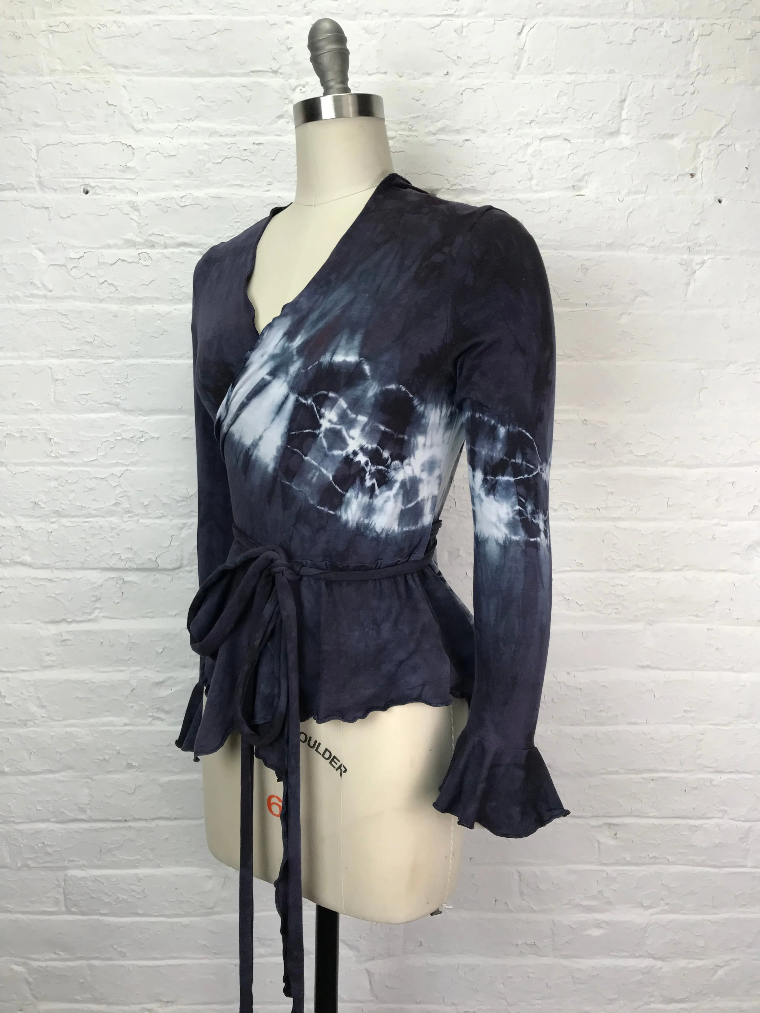 Flamenco Wrap Tuxedo Jacket in Ink Medallion