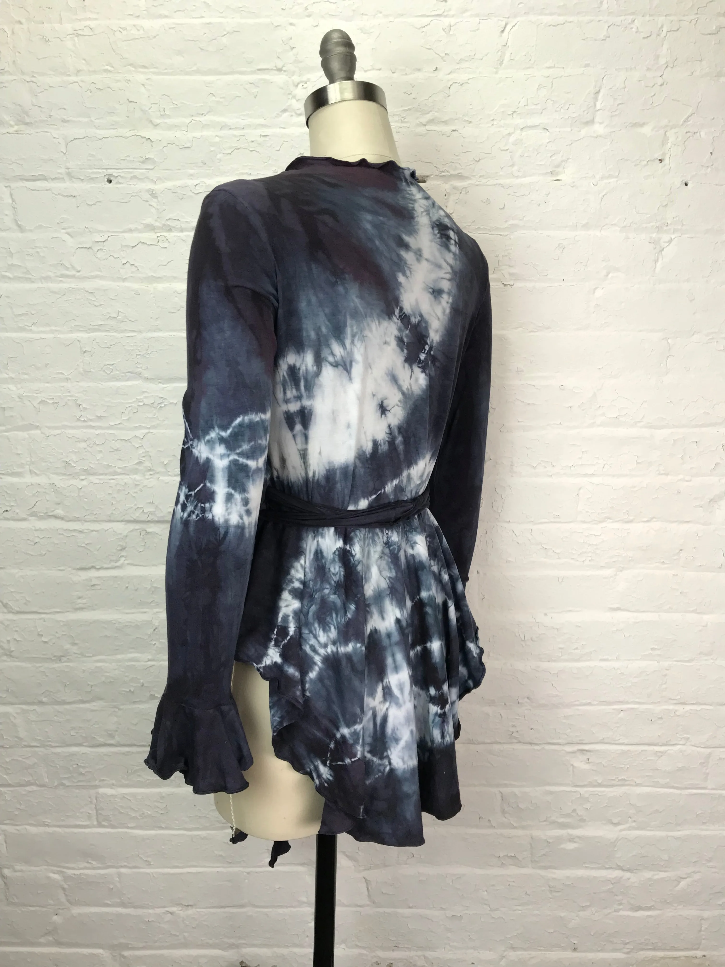 Flamenco Wrap Tuxedo Jacket in Ink Medallion