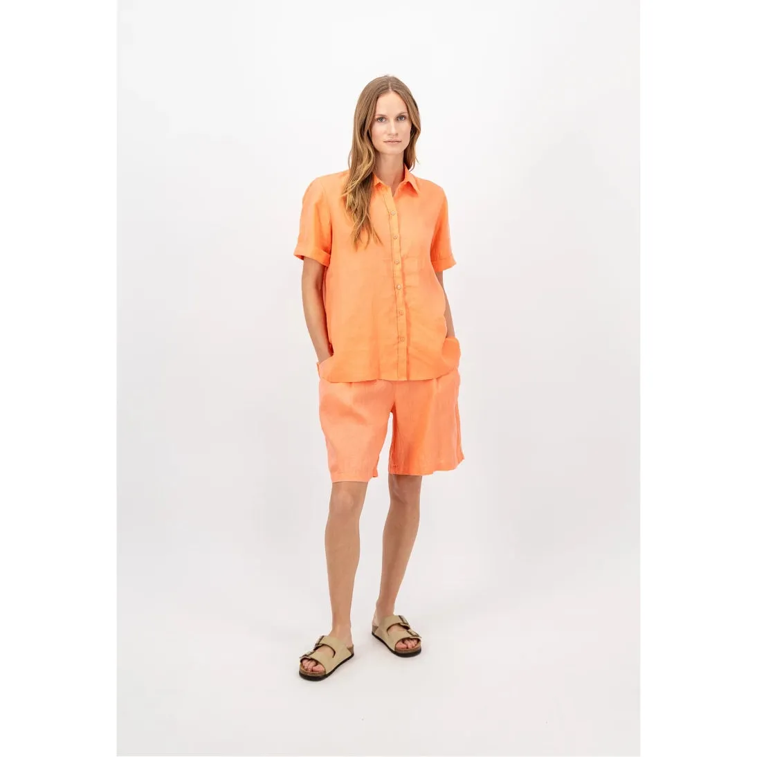Fynch-Hatton Linen Blouse In Bright Apricot 24131242