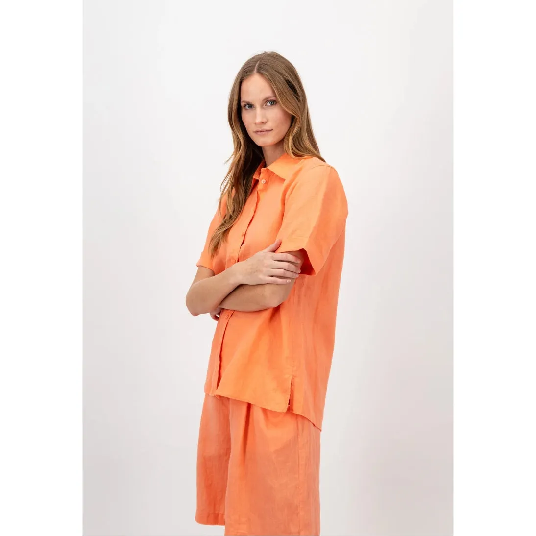 Fynch-Hatton Linen Blouse In Bright Apricot 24131242