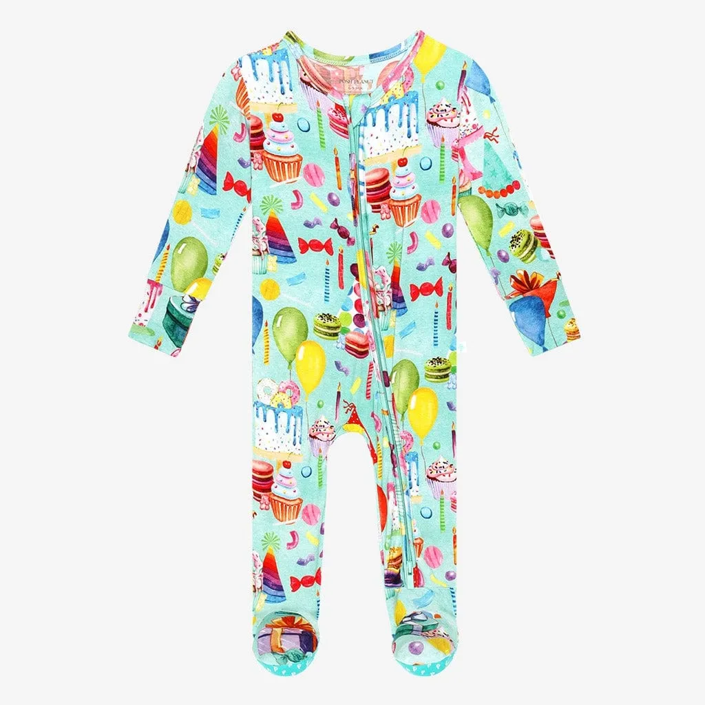 Happy Birthday Footie Zippered One Piece