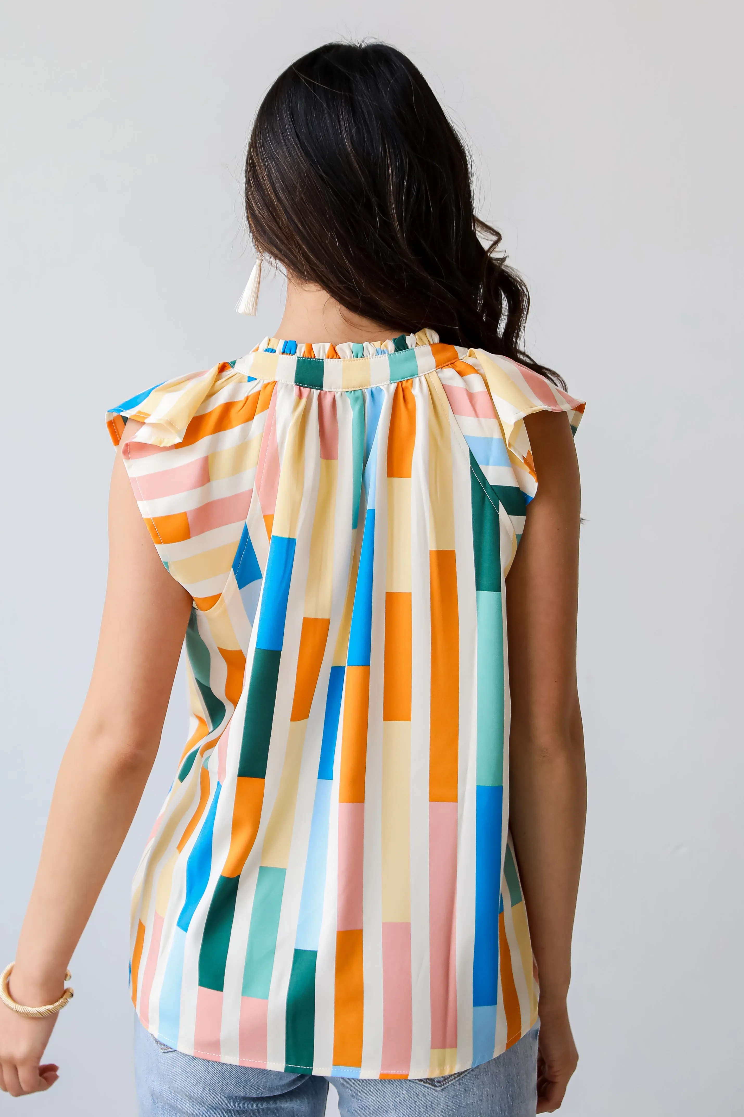 Iconic Darling Orange Ruffle Blouse