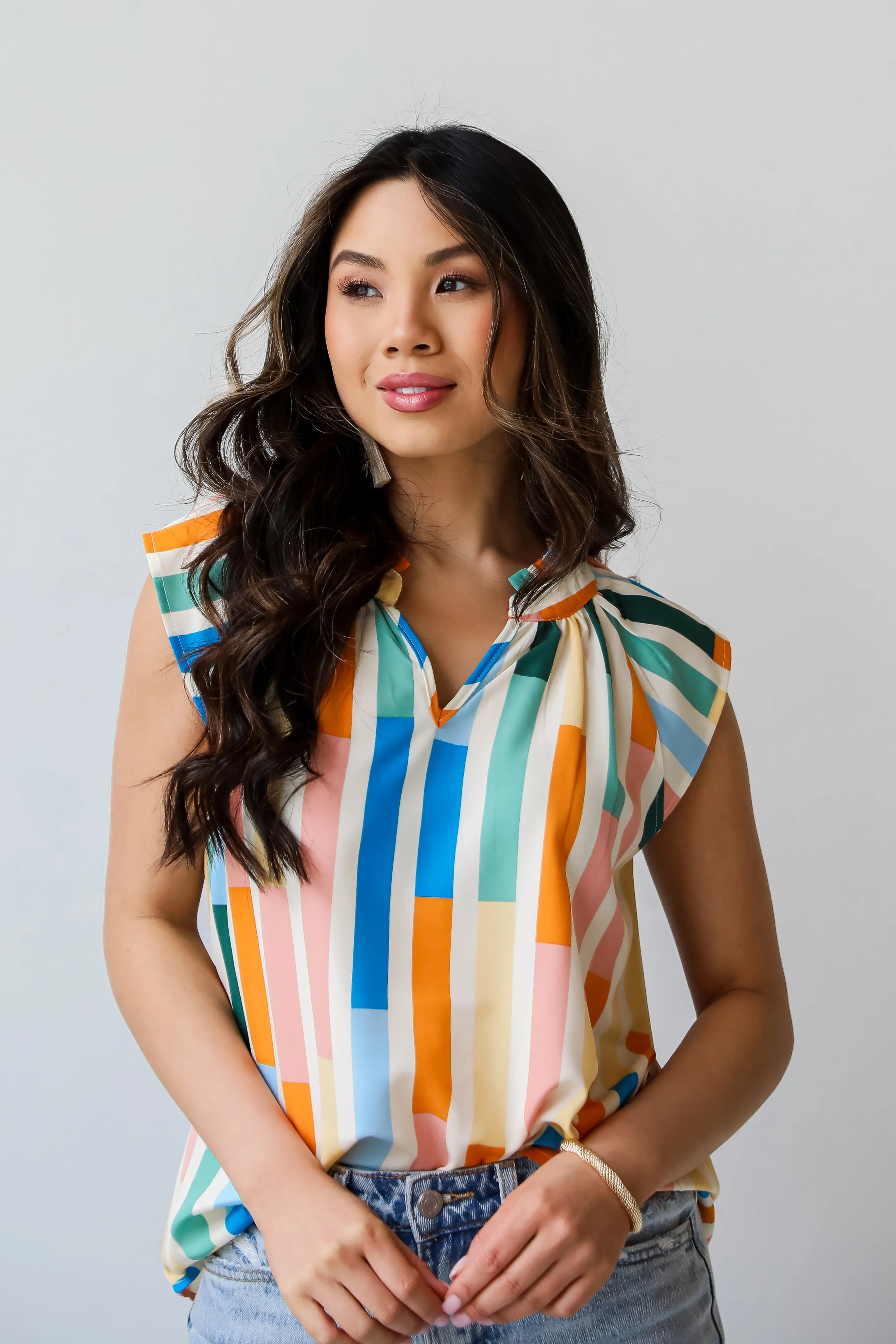 Iconic Darling Orange Ruffle Blouse