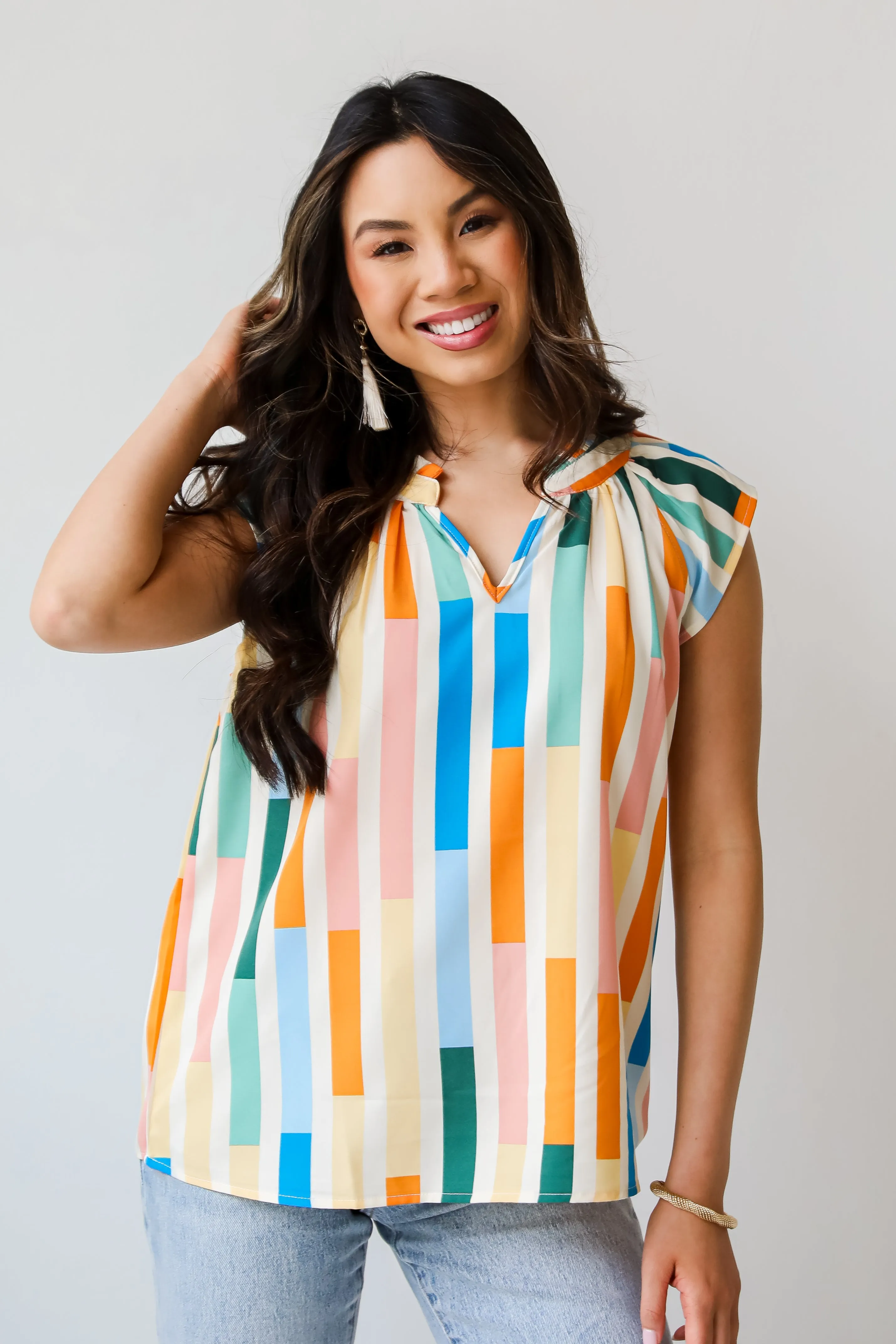 Iconic Darling Orange Ruffle Blouse
