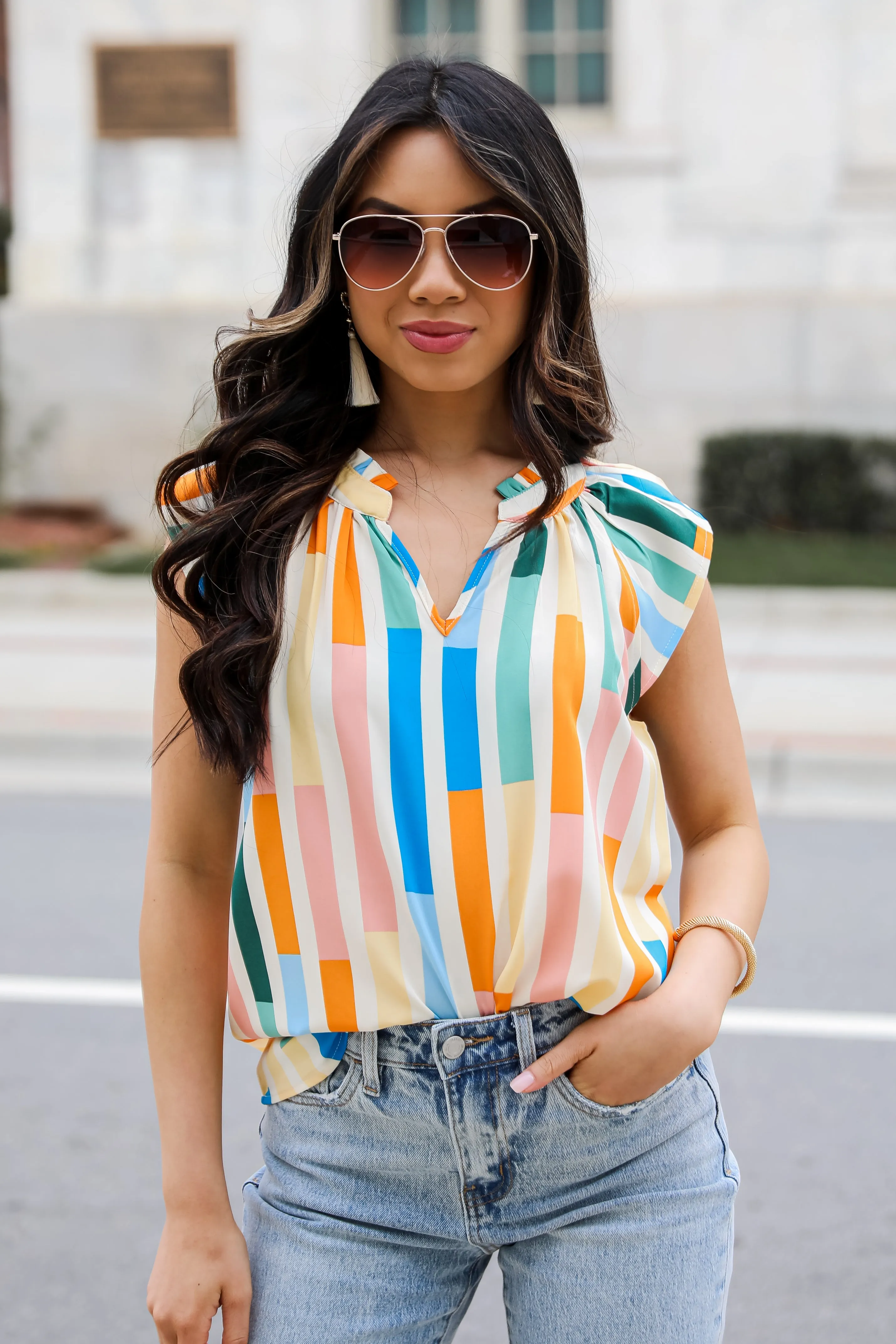 Iconic Darling Orange Ruffle Blouse