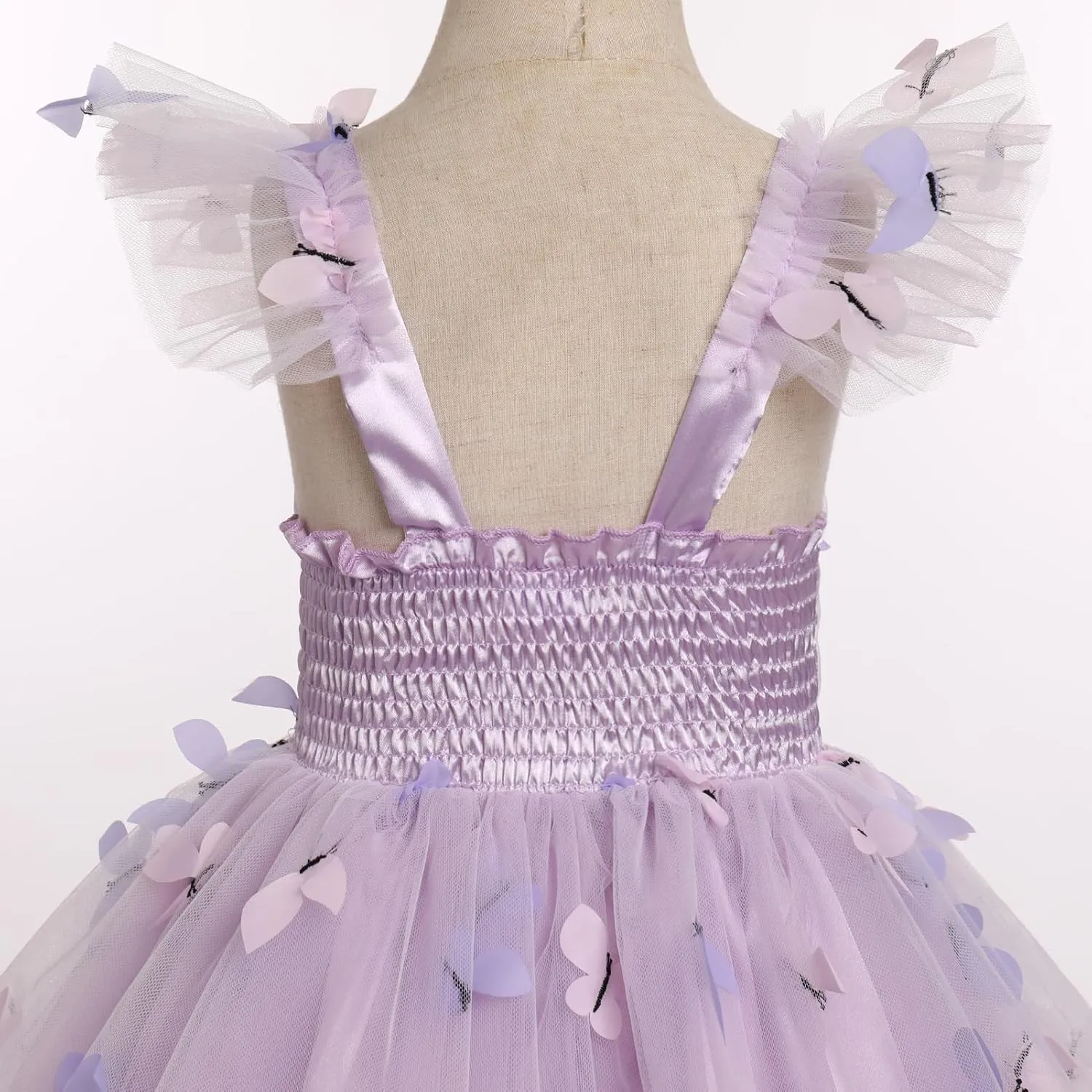 IDOPIP Baby Girls Butterfly Tutu Dress Summer Sleeveless Backless Princess Birthday Party Dresses Ruffle Tulle Sundress 6M-5T
