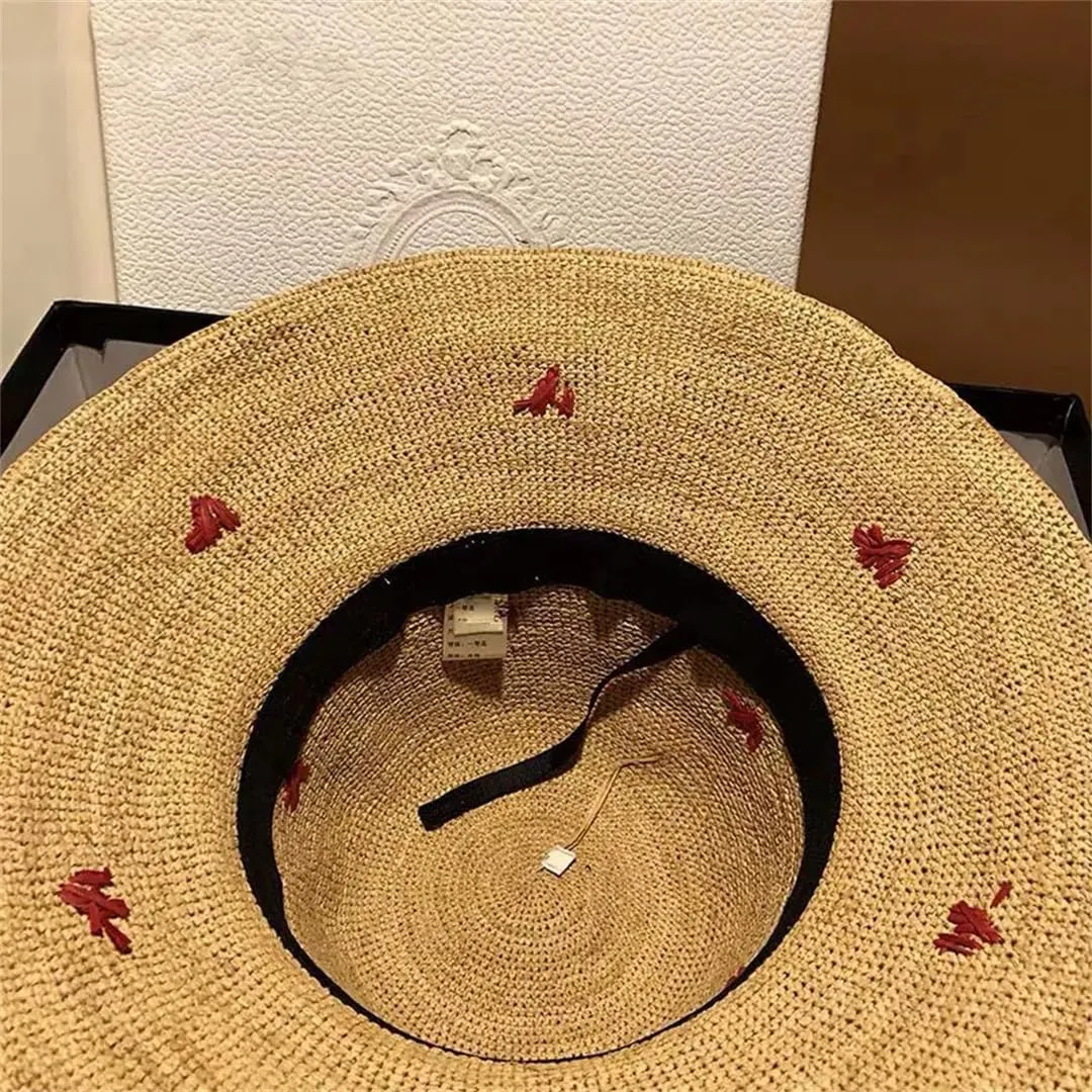 Japanese Style Straw Hat Women's Summer Korean Style Sun Big Brim Vacation Sun Hat Foldable (Style 4 one Size)