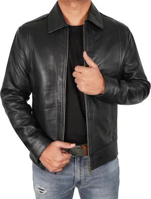 LAMBSKIN LEATHER JACKET MEN MOTORCYCLE Distressed Brown Vintage Style Biker Coat for Adults