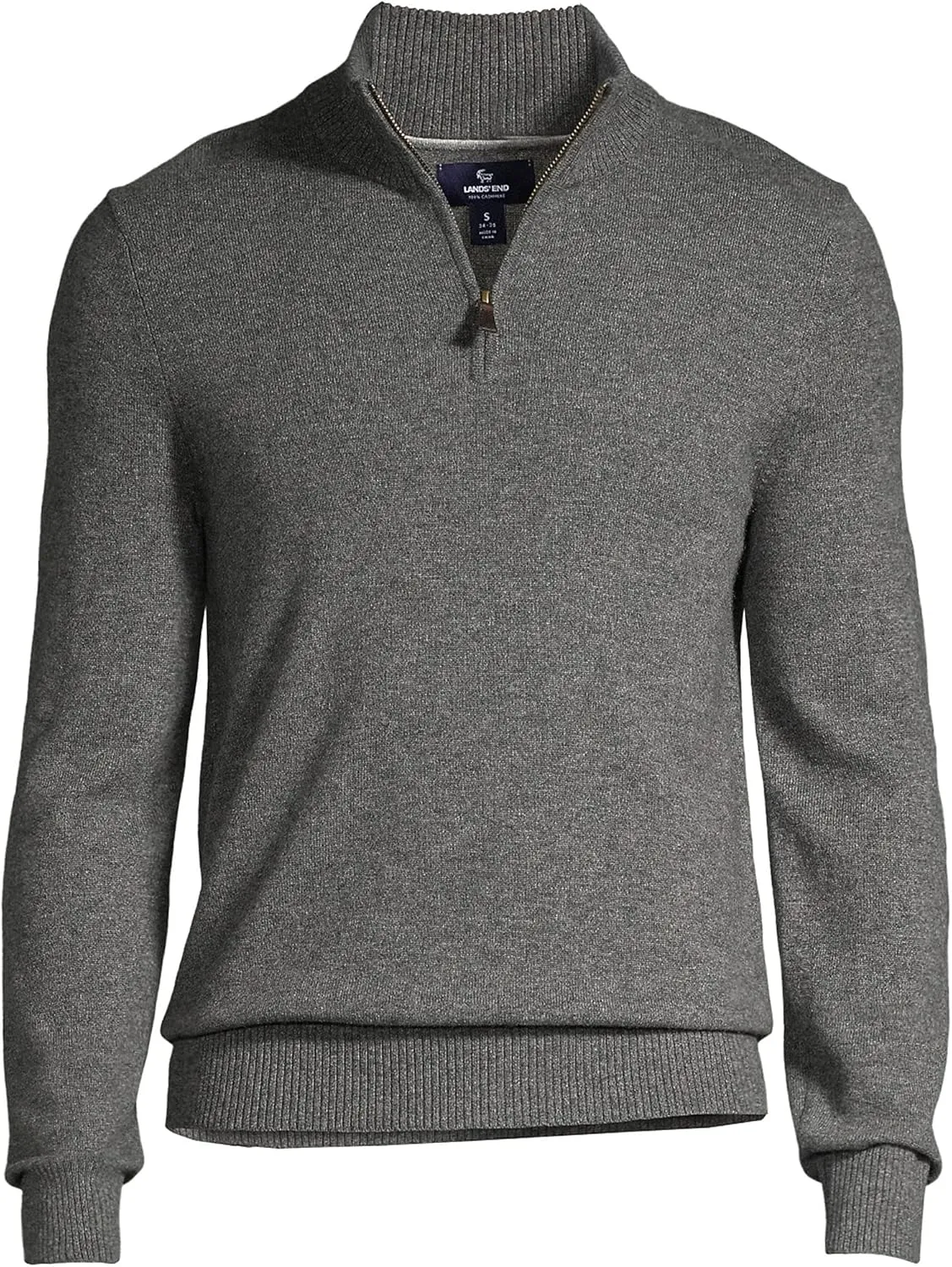 Lands' End Men's Fine Gauge Cashmere Quarter Zip