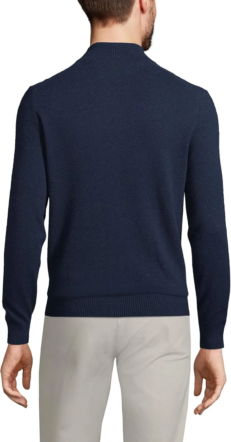 Lands' End Men's Fine Gauge Cashmere Quarter Zip