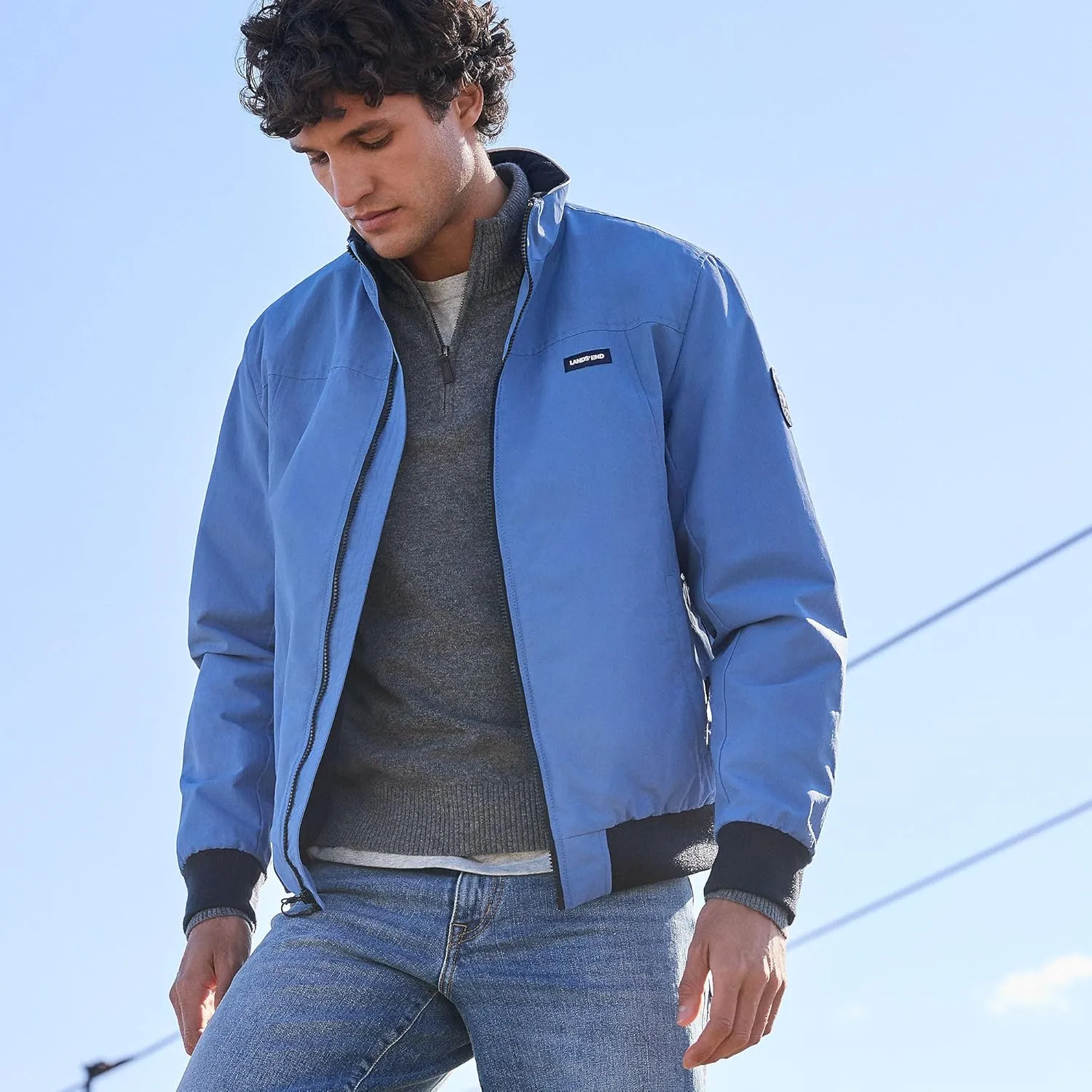 Lands' End Men's Fine Gauge Cashmere Quarter Zip