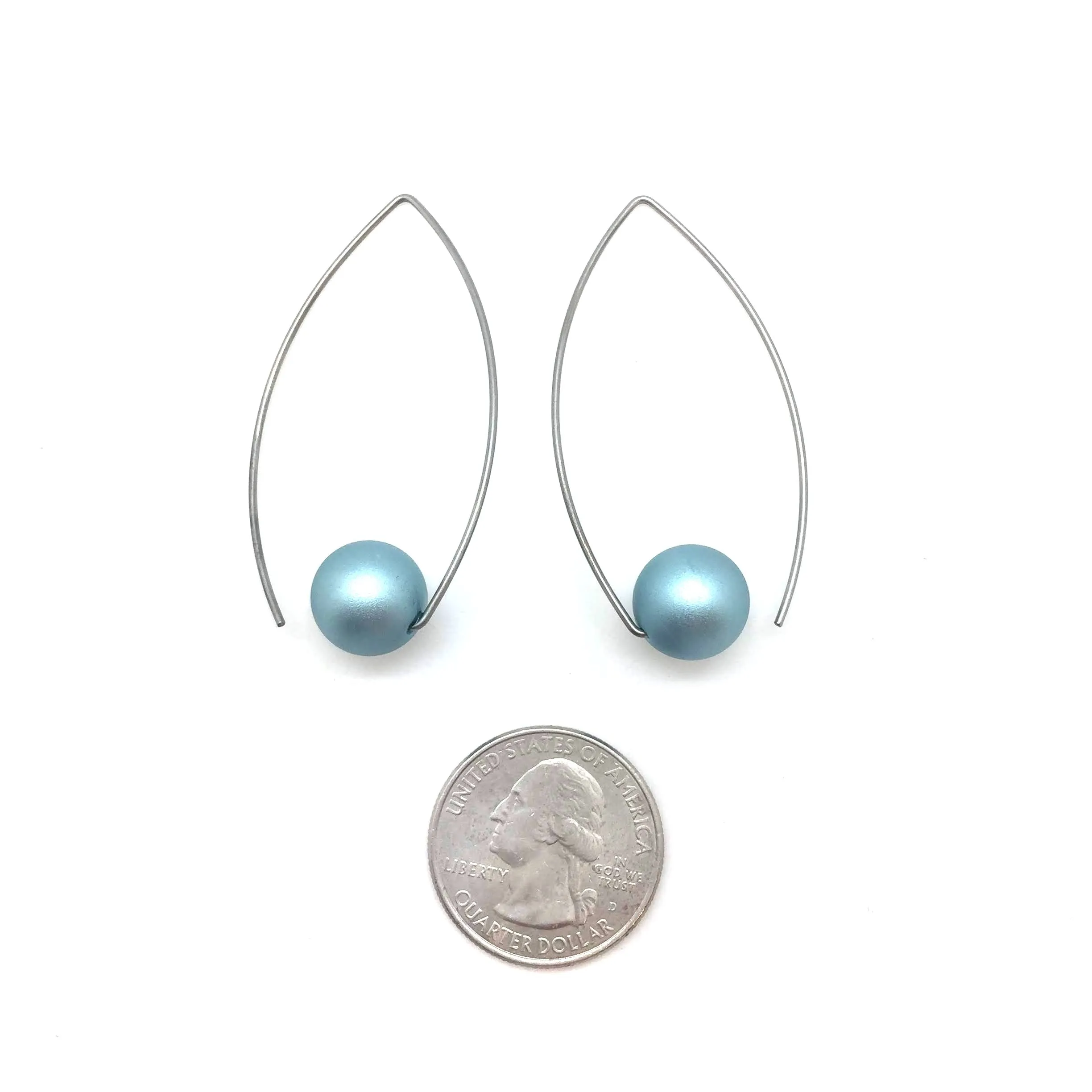 Light Blue Inverted Sphere Earrings