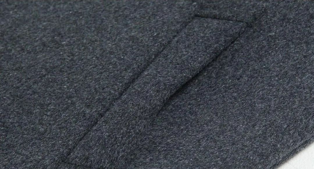 Men's Classical Bussiness Style Single Breasted Plaid Wool Coat #00220237