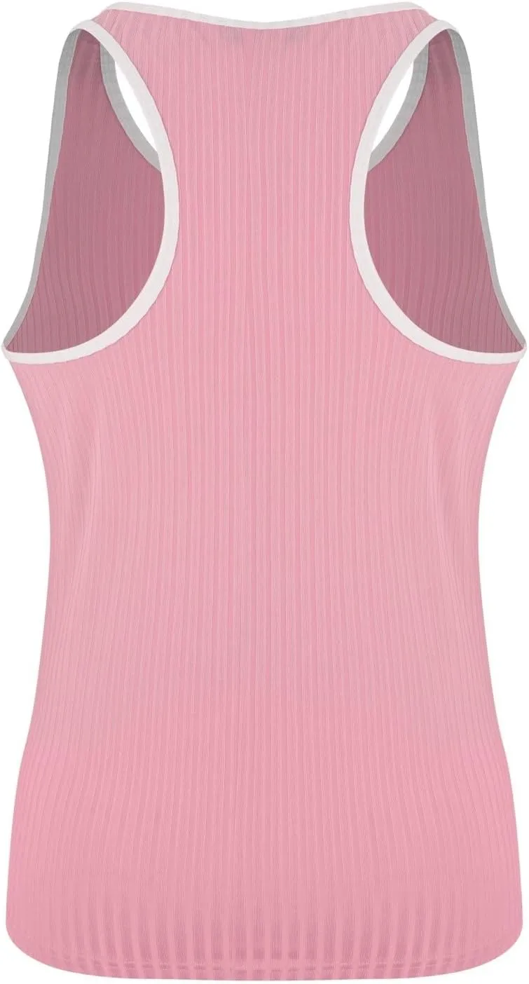 Mens Tank Top Slim Fit Vertical Striped Knitted Fitness Sleeveless Muscle Shirt Rib Knit Round Neck Undershirts