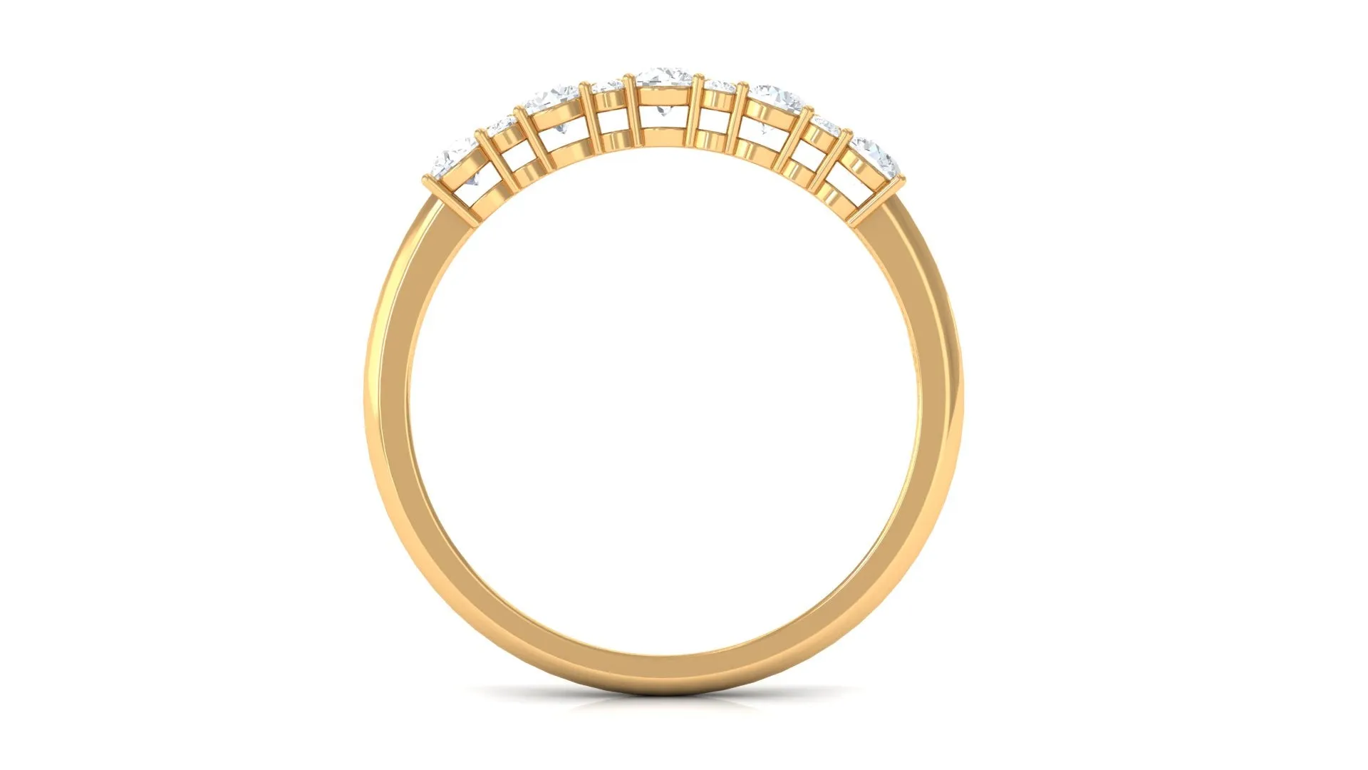 Minimal Round Moissanite Simple Half Eternity Ring