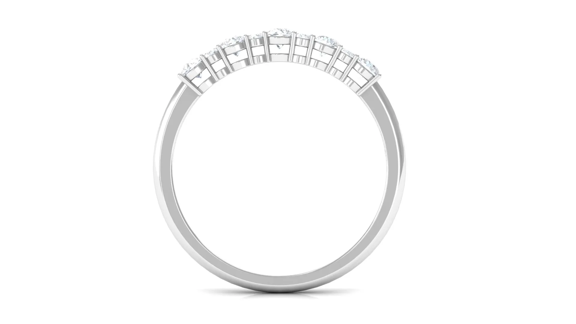 Minimal Round Moissanite Simple Half Eternity Ring