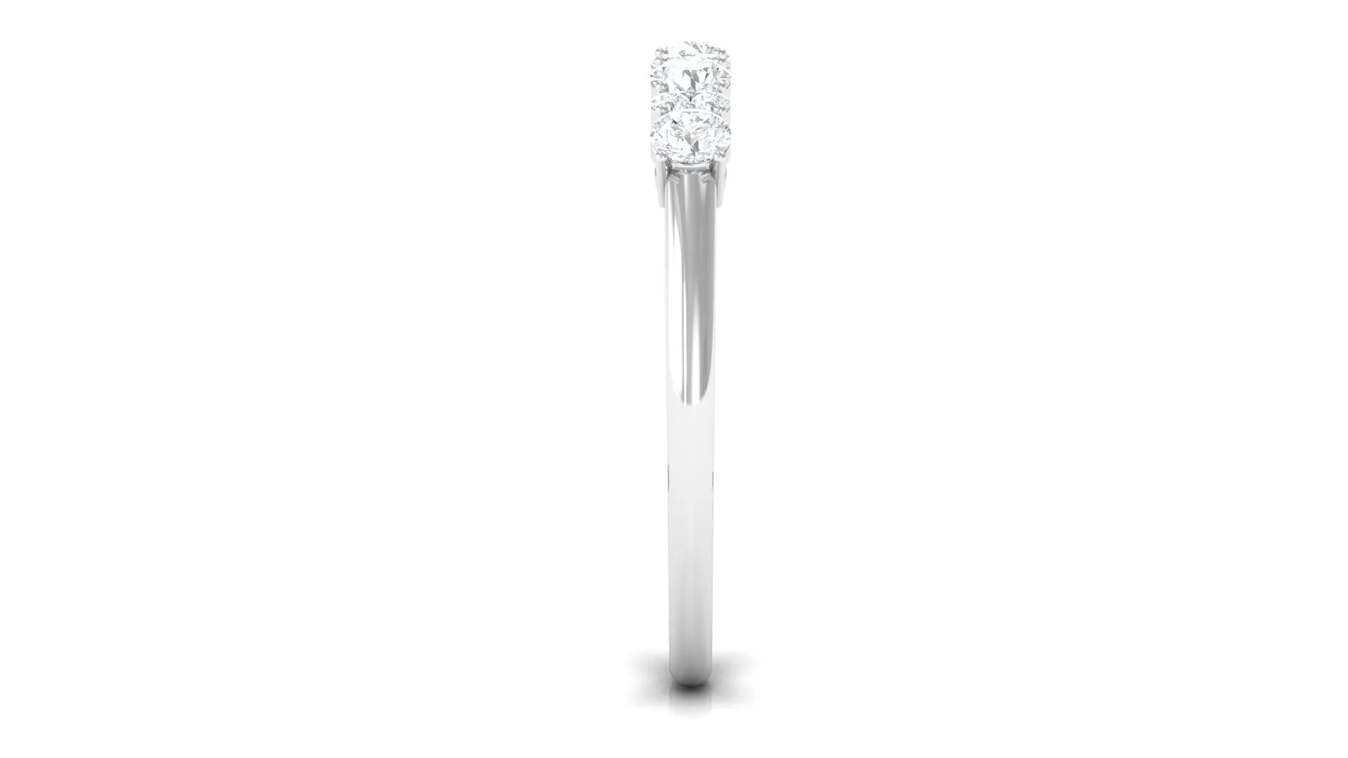 Minimal Round Moissanite Simple Half Eternity Ring