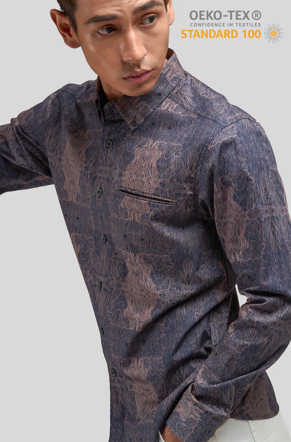 Nusantara Long Sleeve Slim Fit in Fungus