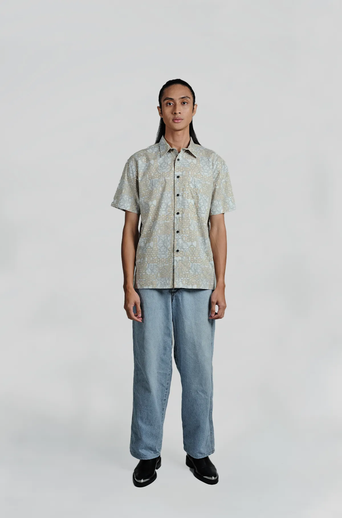 Nusantara Modern Fit Hopscotch in Ice Flow