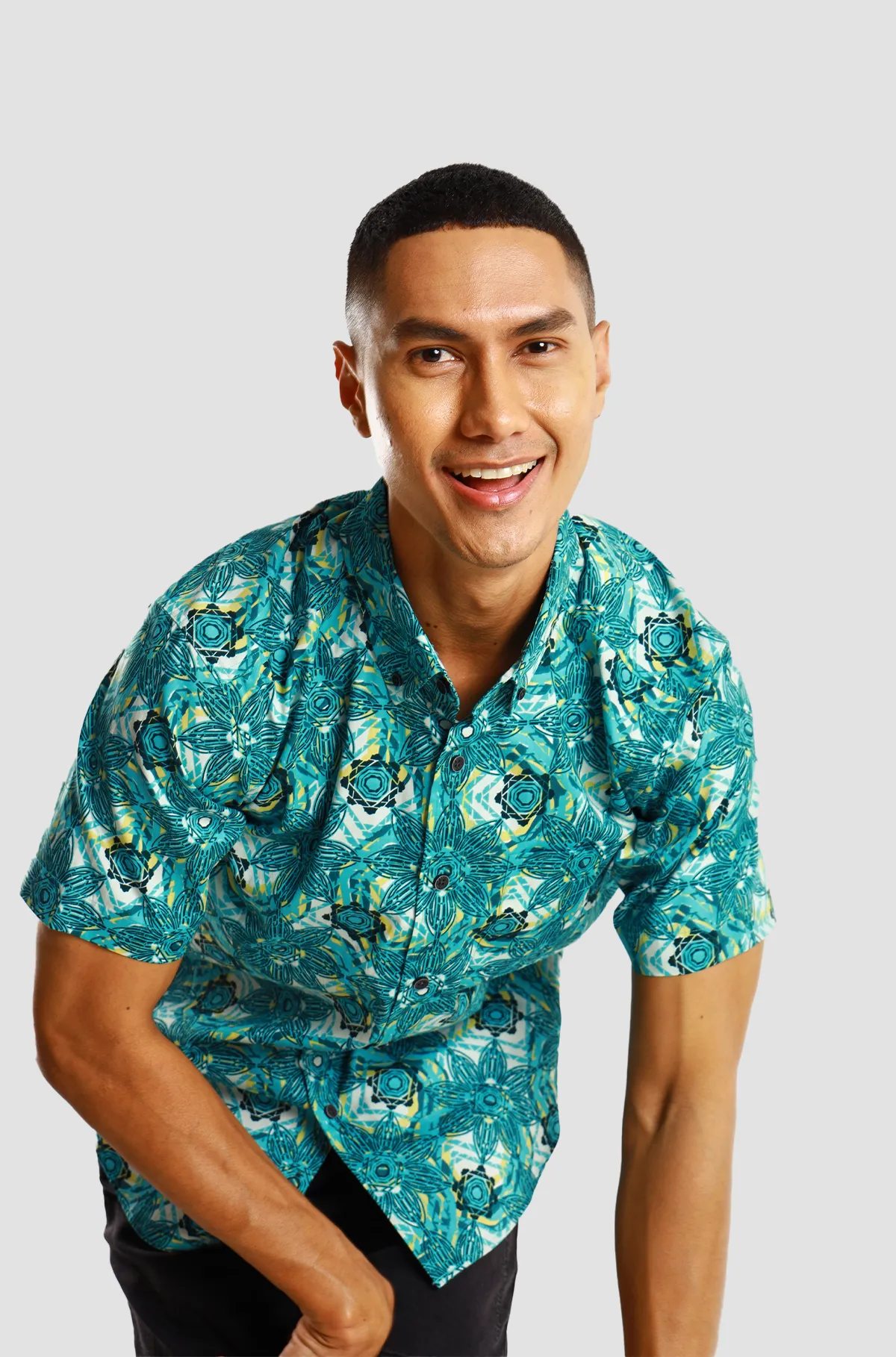 Nusantara Slim Fit Flower Diamond in Turqoise