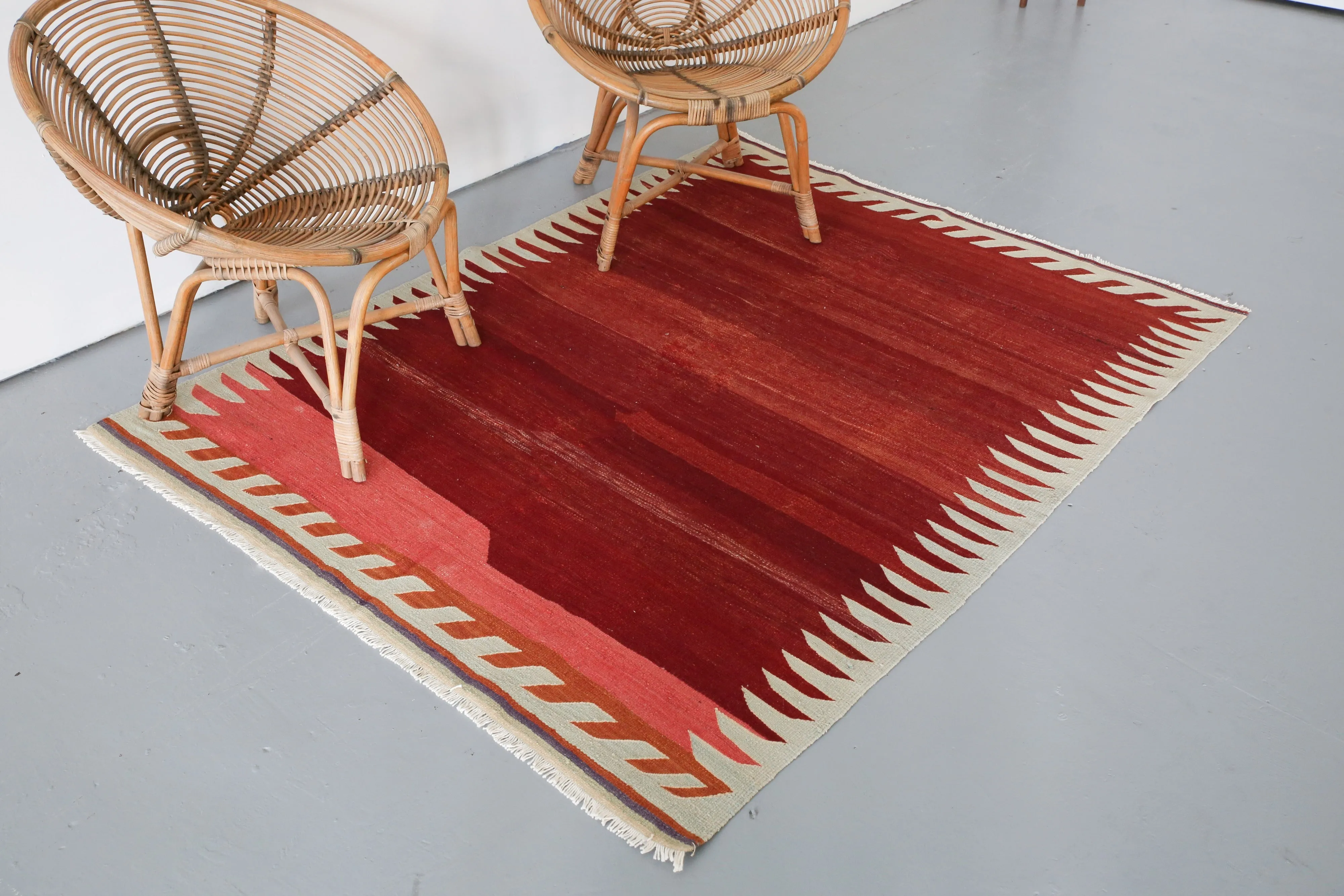Old Bodrum Bos Kilim 4.7x6ft