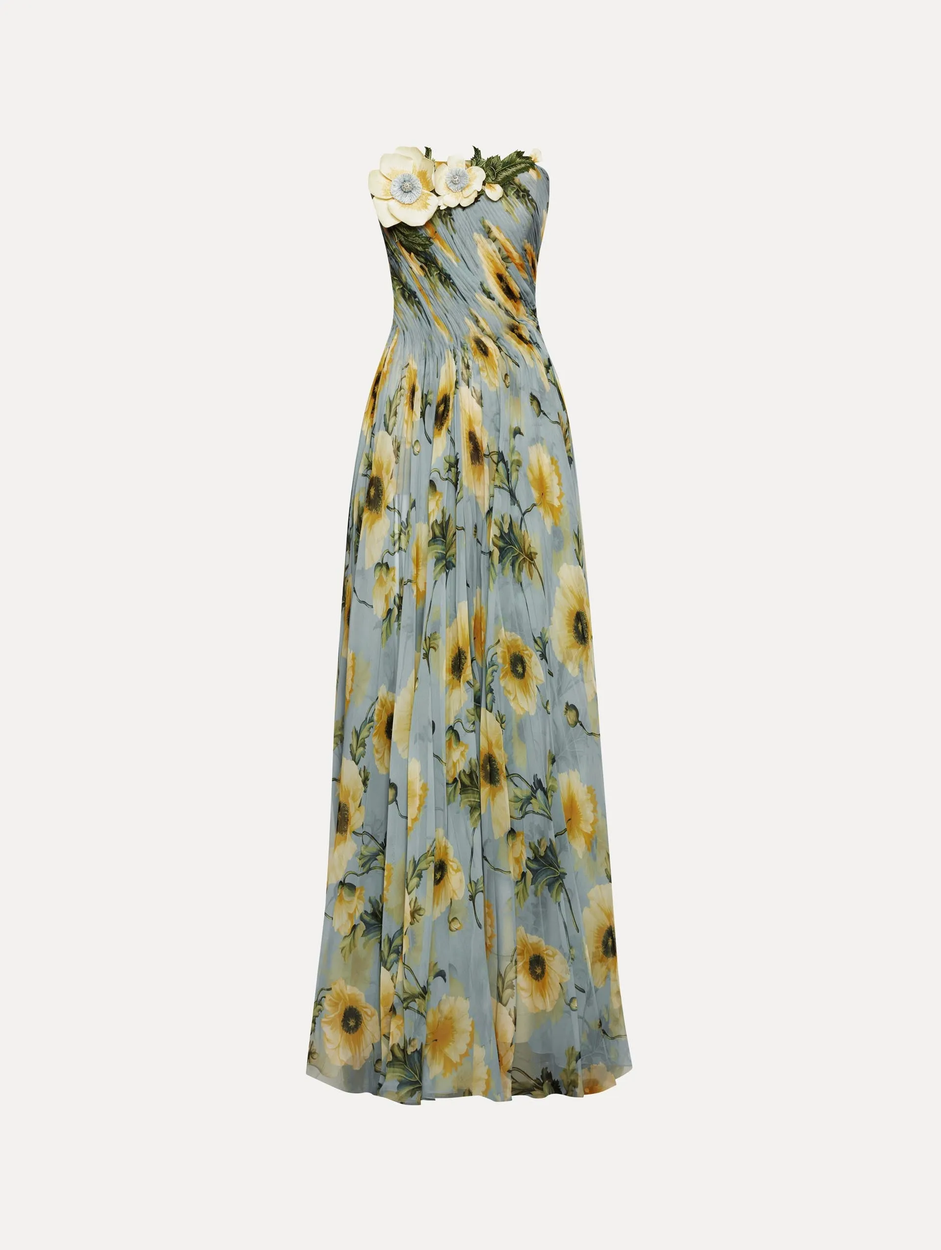 Poppy Threadwork Chiffon Gown