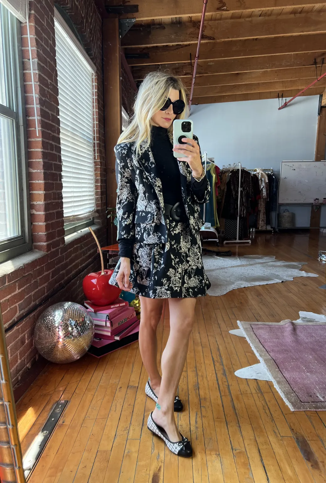 SAMPLE - Knit Boxy Blazer - Abstract Rose