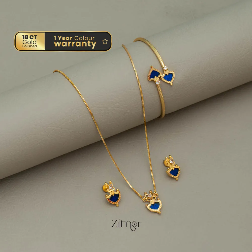 Simple Palakka Necklace Set with Matching Bangle