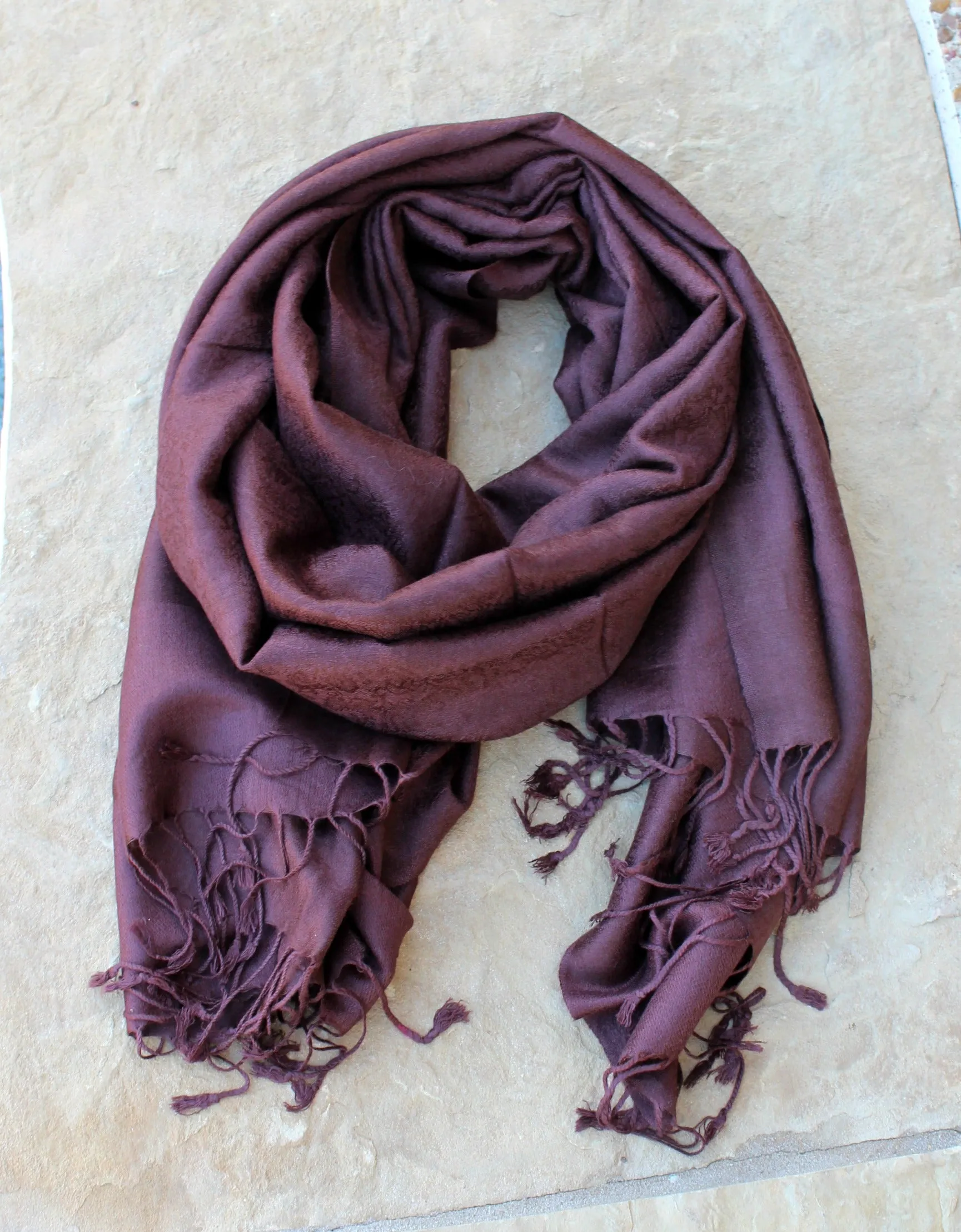 Solid Brown Pashmina Scarf