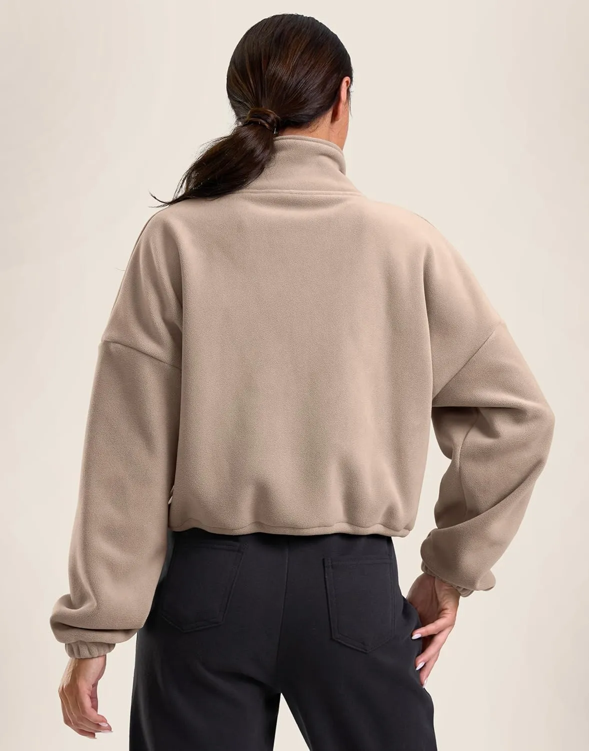 Soothfeel Women's Fleece Cropped Jacket Zip Up Sweatshirt Short Coat Sherpa Jackets for Women Fall Winter Fashion Clothes