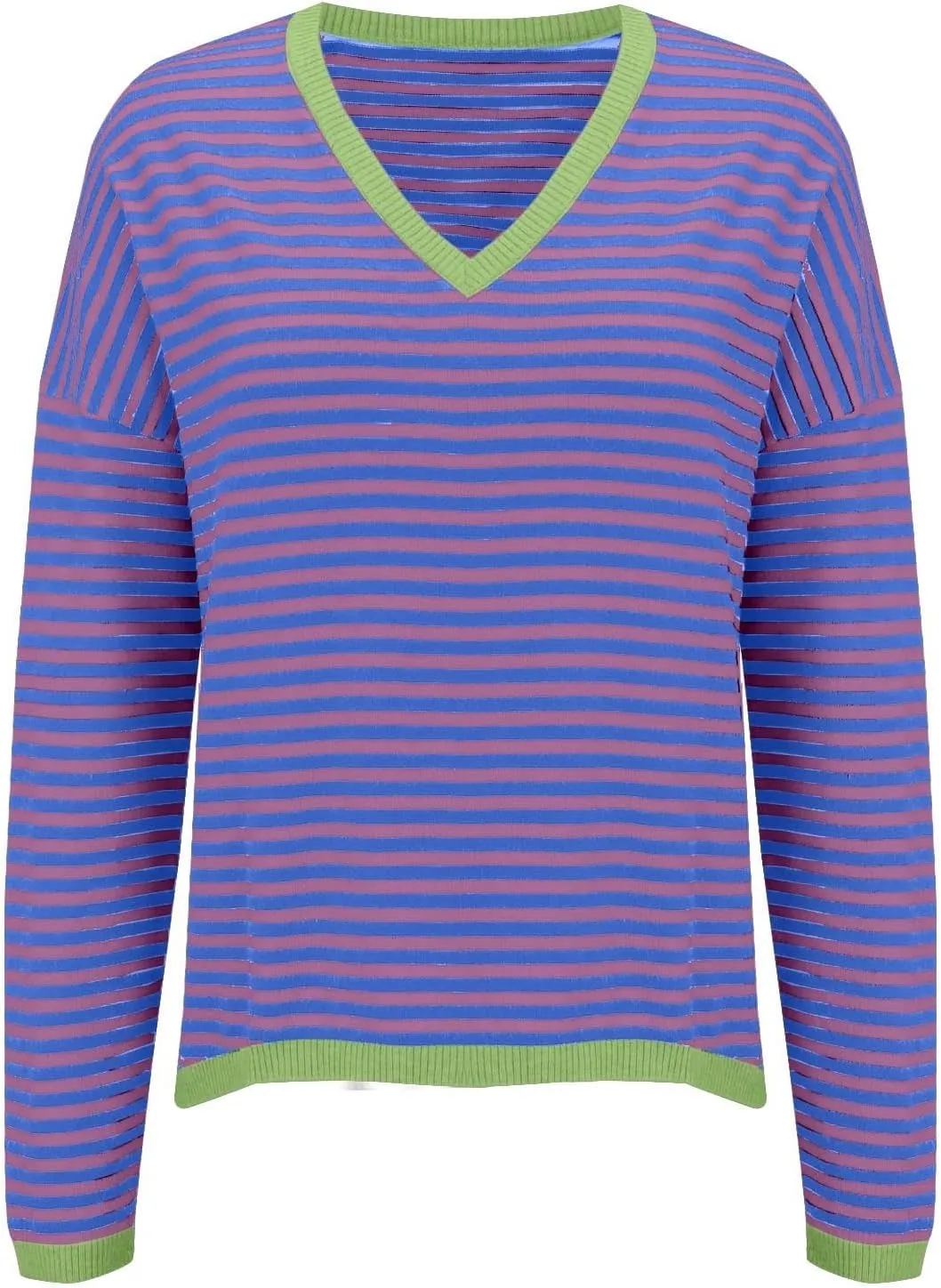 Sweatshirts for Women Crewneck Cable Long Sleeve Striped Colorblock Knit Casual Sweater Lightweight Tunic Tops