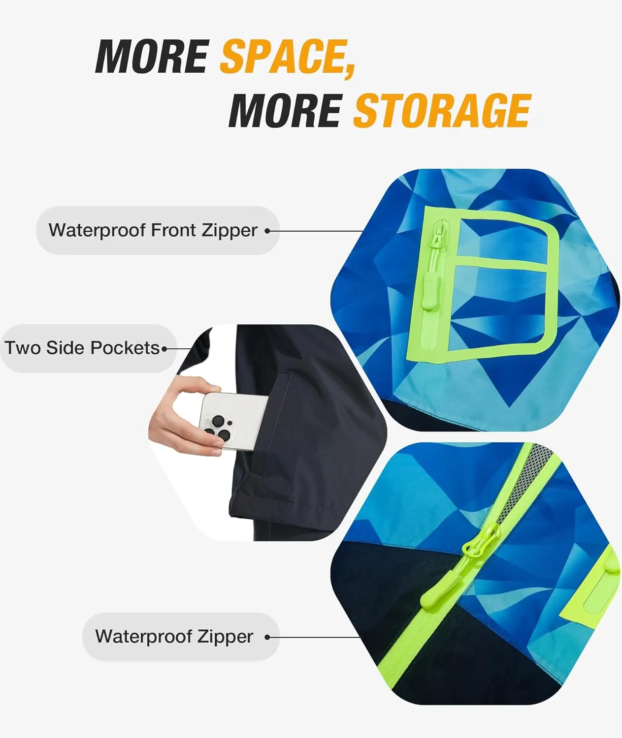 SWISSWELL Kid's Rain Jacket Youth Boys and Girls Lightweight Waterproof with Detachable Hooded Raincoat for School